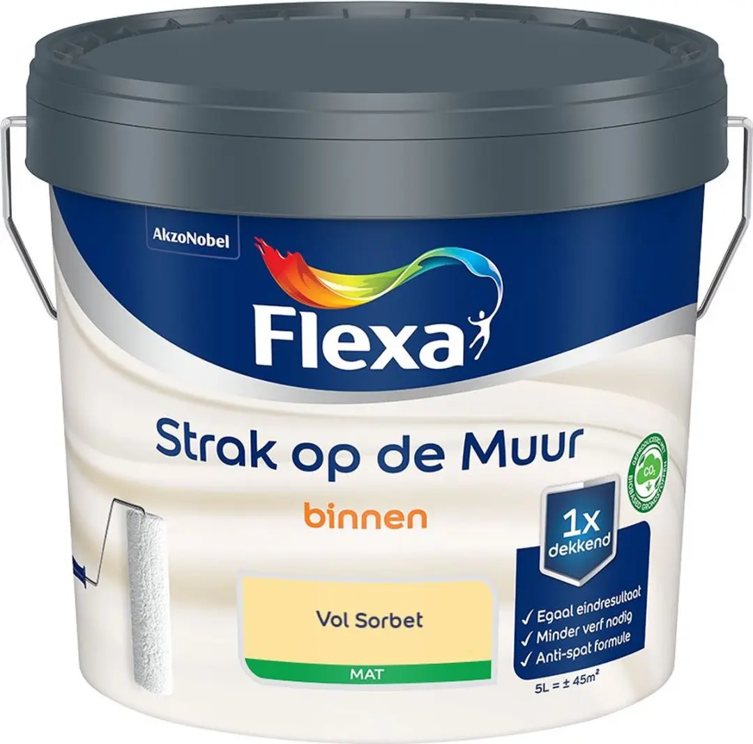 Flexa Strak Op De Muur Binnen Mat Mengverf Vol Sorbet 5L