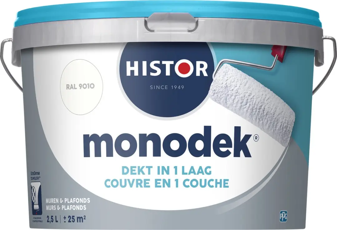 Histor Monodek Muurverf Mat RAL 9010 2,5L