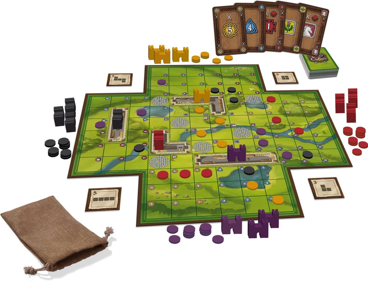 Tactic Land of Clans – Bordspel – Strategisch Gebiedenspel – Veroveren en Kastelen Bouwen – Familiespel – 2 tot 6 Spelers – Vanaf 8 Jaar