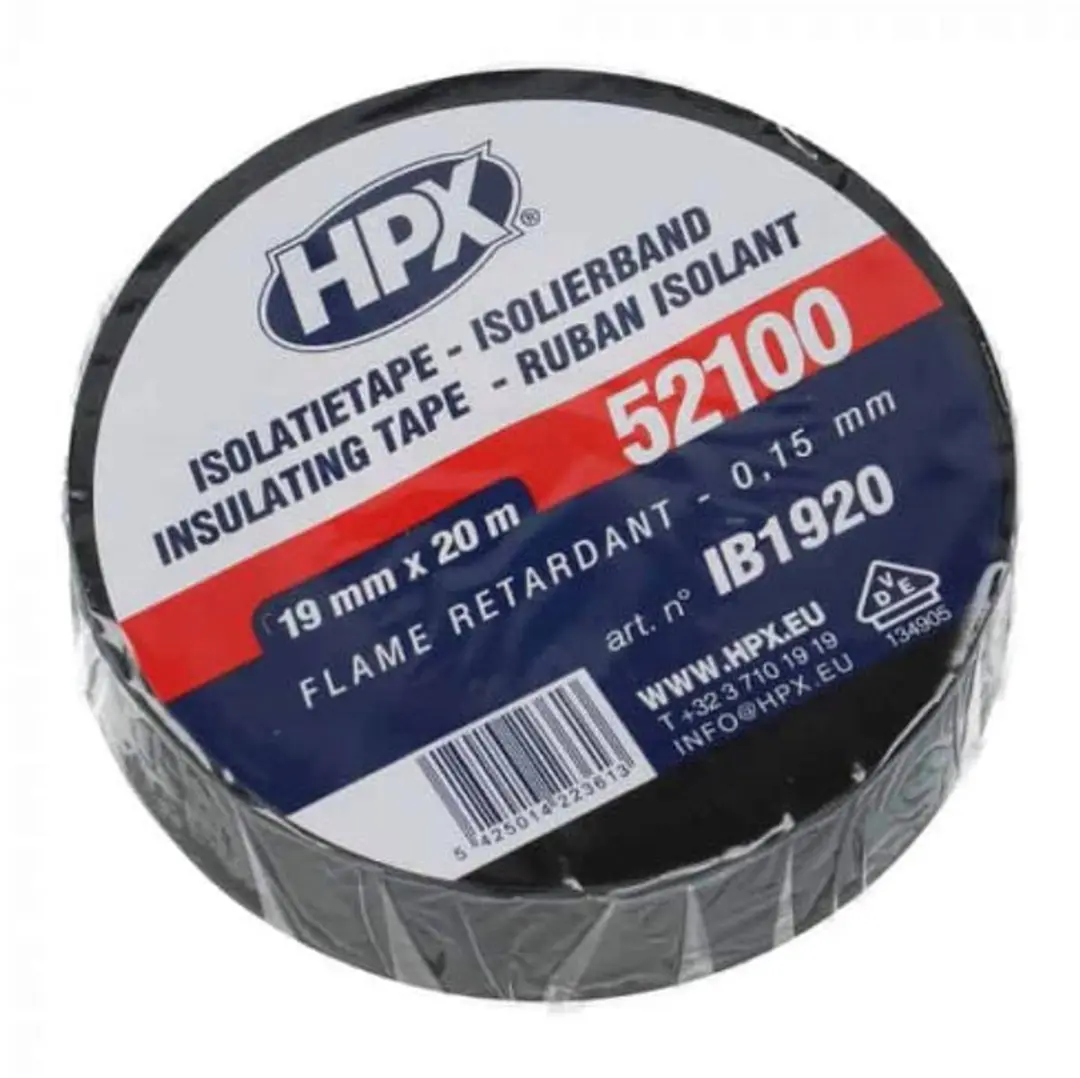 HPX PVC Isolatietape VDE 19mm x 20m - Zwart