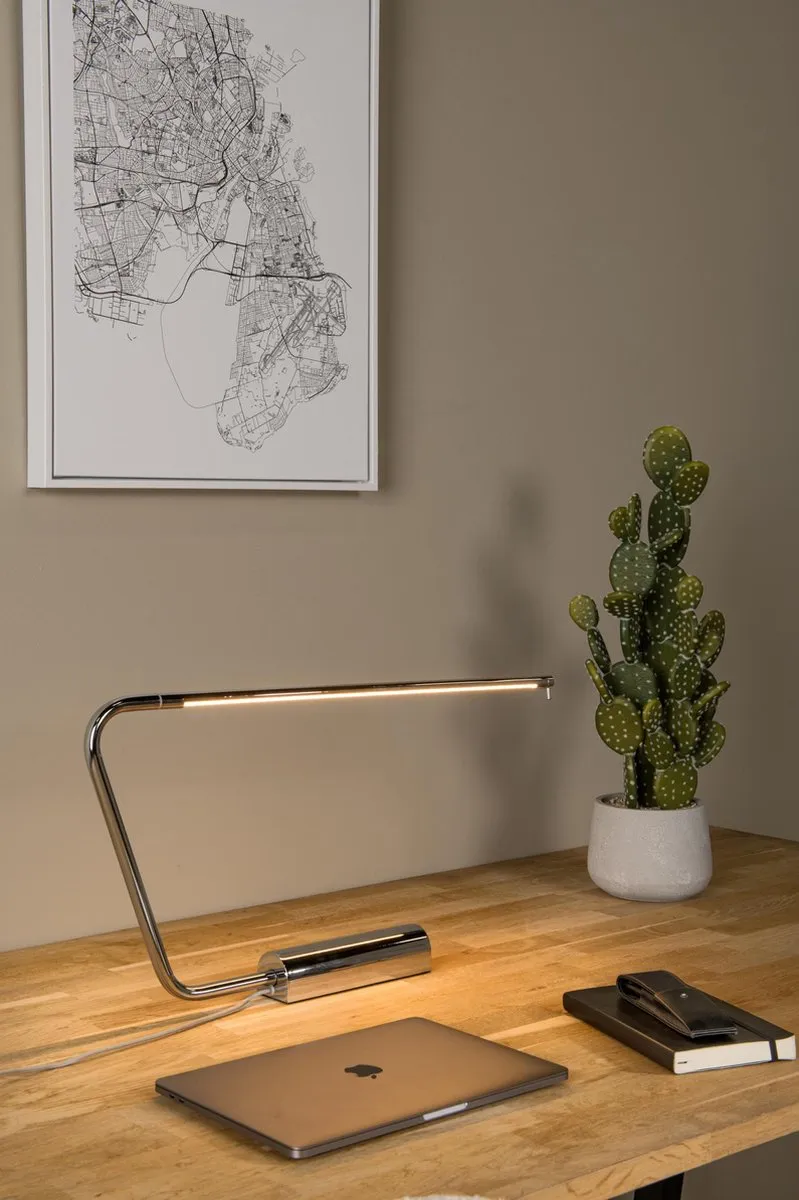Lucide Madison Bureaulamp LED 9W - Chroom - afbeelding 6 van 6