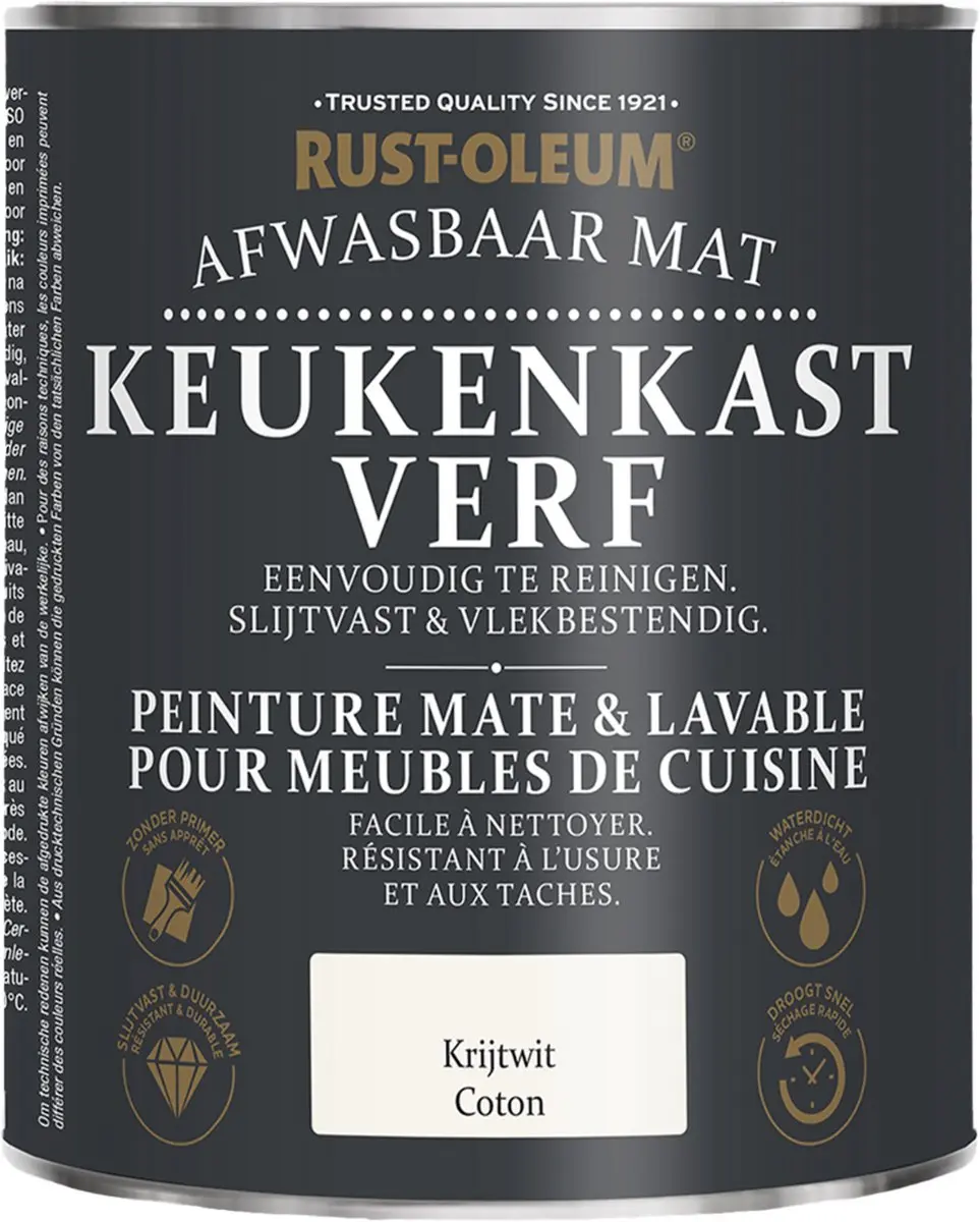 Rust-Oleum Keukenkastjes Verf Krijtwit 750ml
