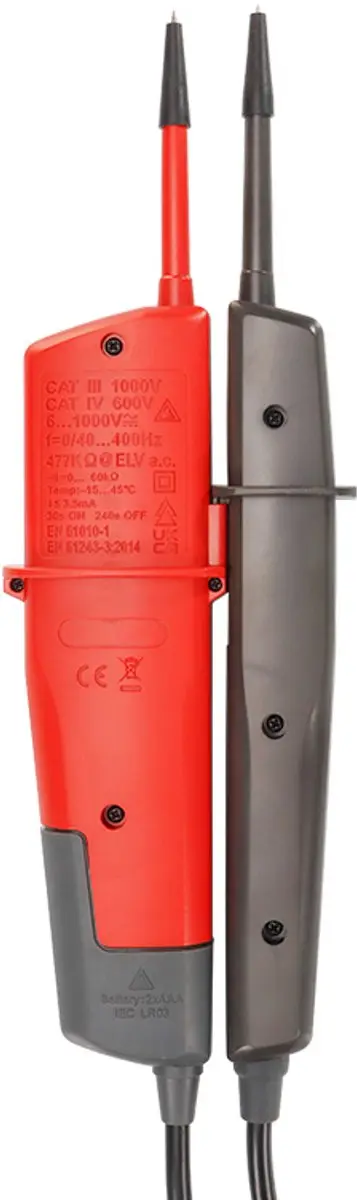 UNI-T UT18E Duspol Multimeter - 6-1000V AC/DC - Rood/Zwart