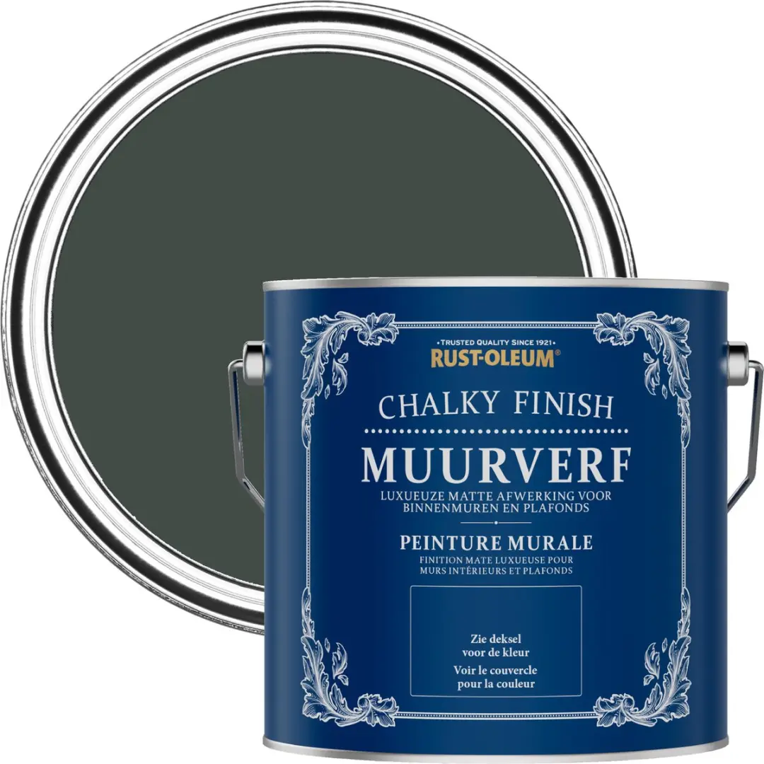 Rust-Oleum Zwart Chalky Finish Muurverf Avonddiner 2,5L