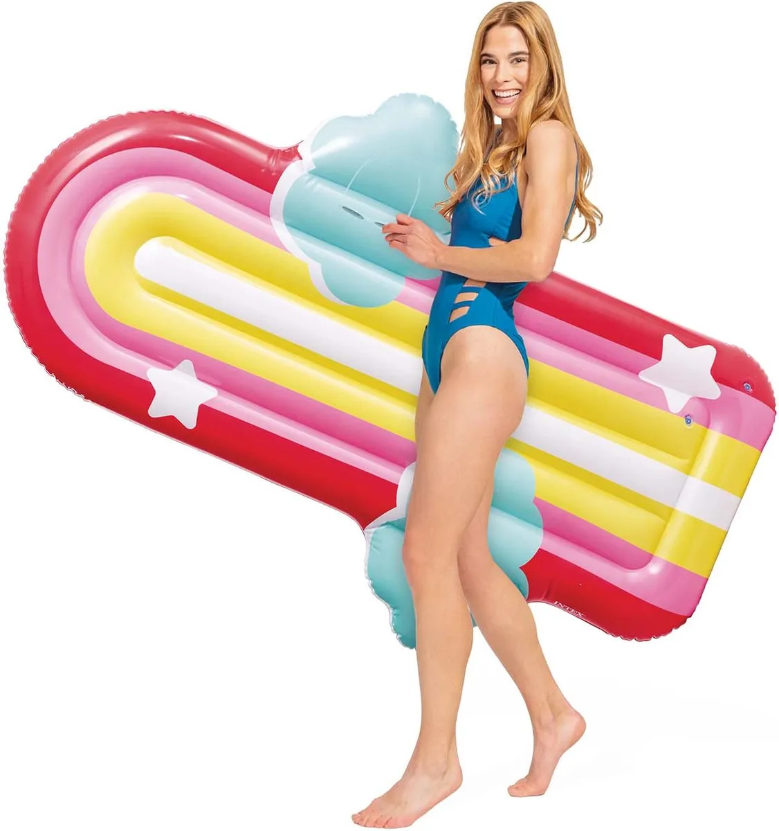 Intex Regenboog Wolk Luchtbed 175x117x20cm - Multi
