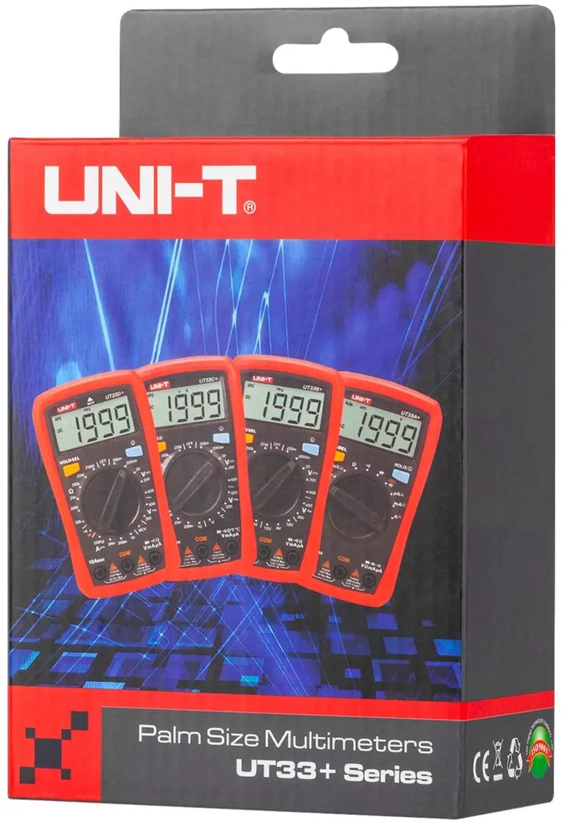UNI-T UT33A+ Digitale Multimeter - 600V - 10A - Rood