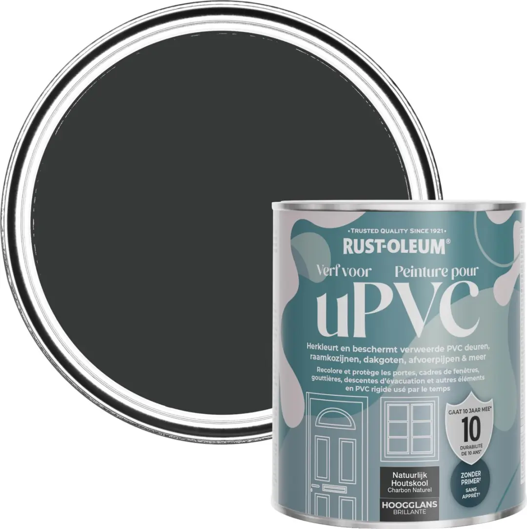 Rust-Oleum Zwart Hoogglans Verf voor PVC 750ml