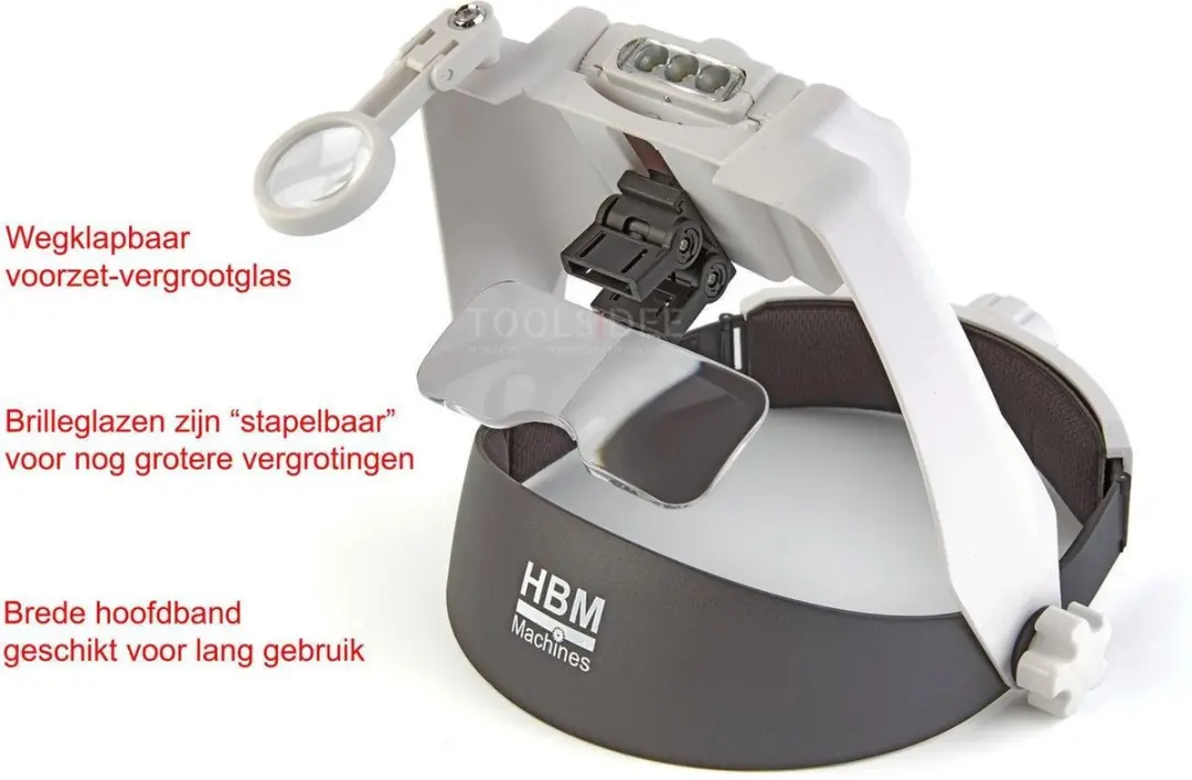 HBM Luxe Loupebril 8x - ABS - Incl. opbergkoffer