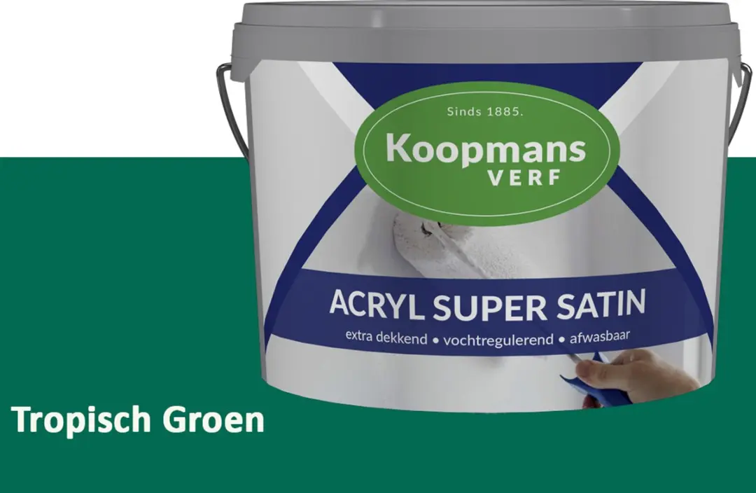 Koopmans Acryl Super Satin Zijdeglans Muurverf 5L - Tropisch Groen