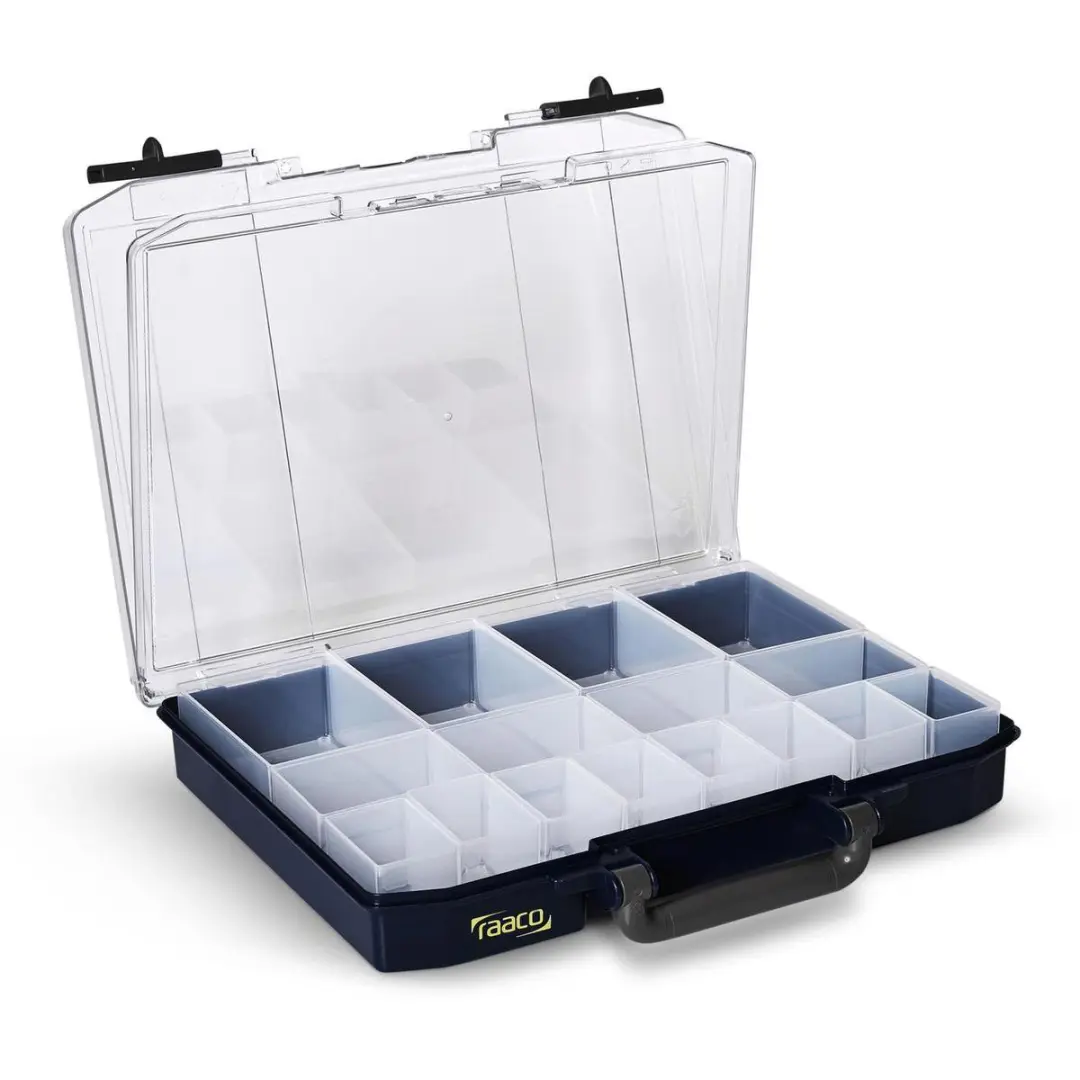 Raaco CarryLite 55 Assortimentsdoos 278x337x58mm - Donkerblauw/Transparant