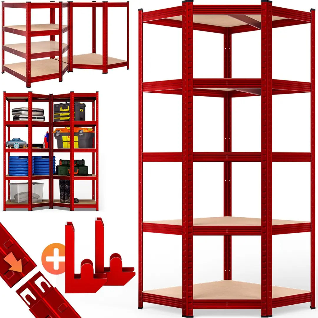 Monzana Stellingkast 109722 - 5 Schappen 180x70x40cm Rood