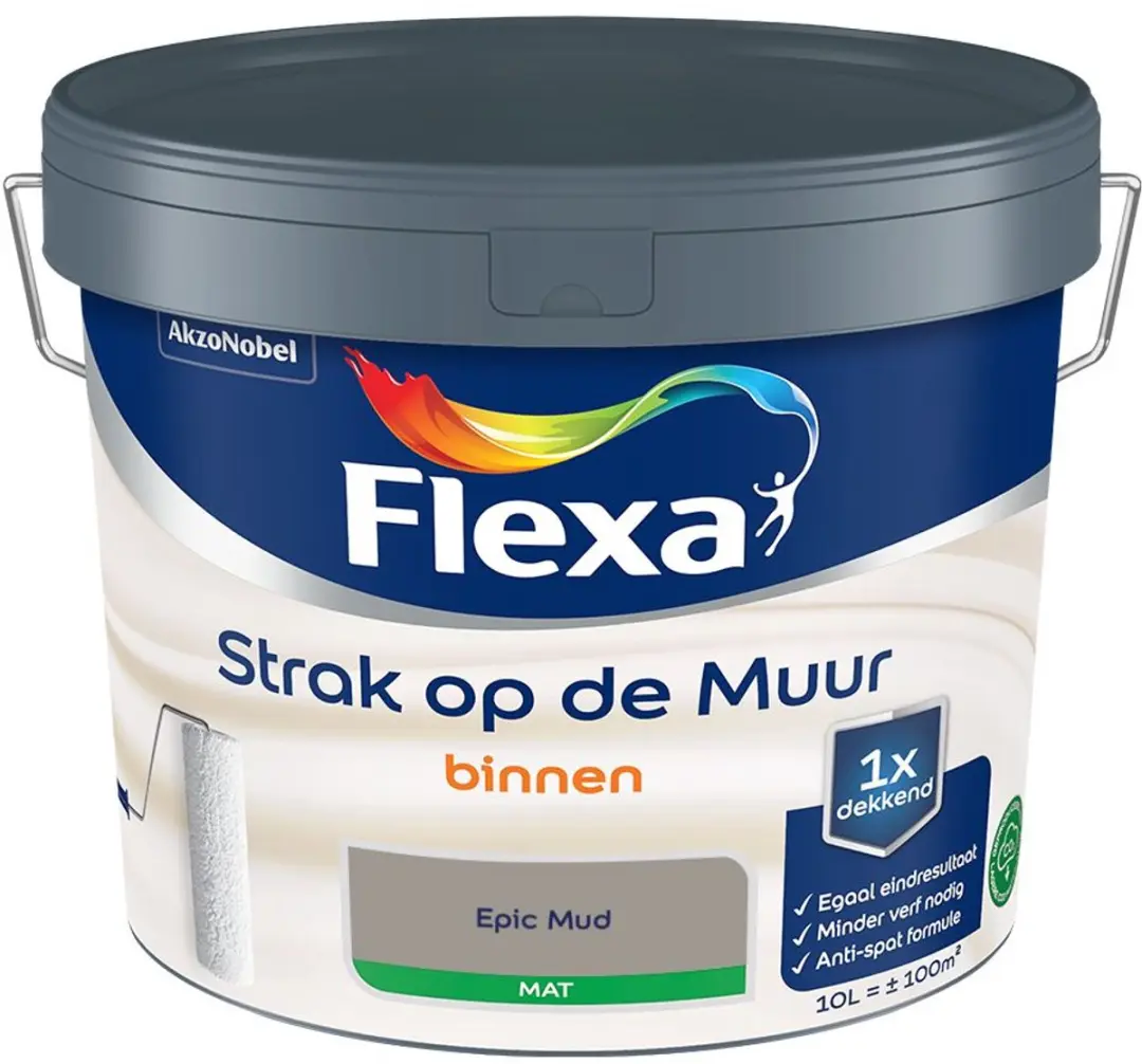 Flexa Strak Op De Muur Binnen Mat Epic Mud Mengverf 10L