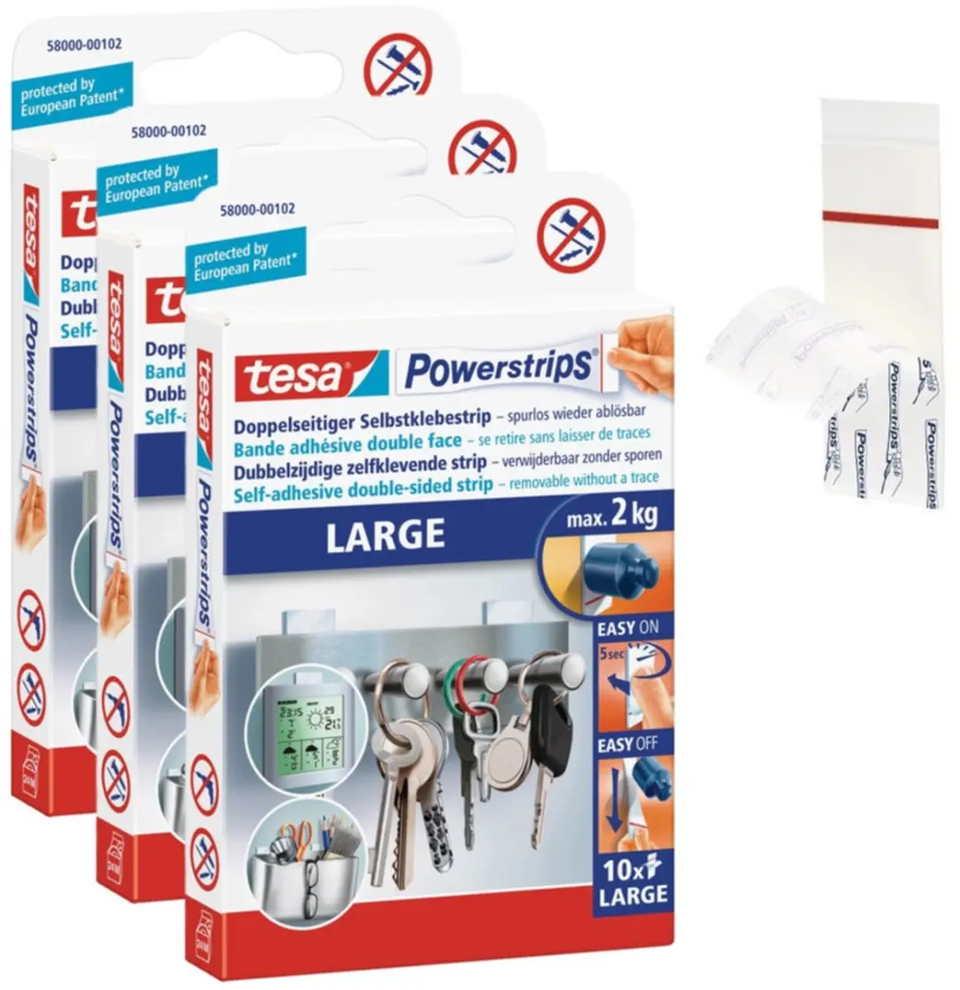Tesa Powerstrips Dubbelzijdig 30 Stuks