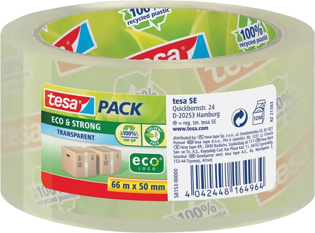 Tesa Pack eco Strong Verpakkingstape 66m x 50mm - 6 Stuks