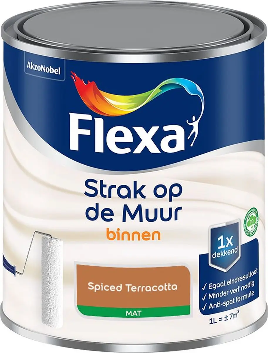Flexa Strak op de Muur Binnen Mat Spiced Terracotta 1L