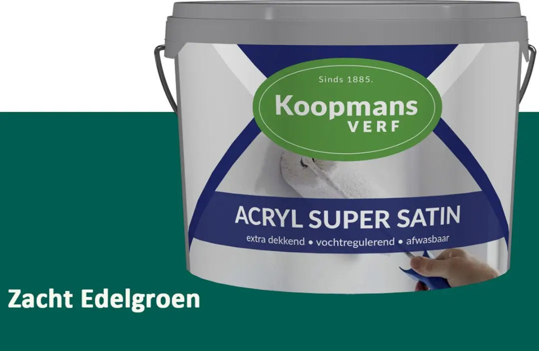 Koopmans Acryl Super Satin Zacht Edelgroen 2,5L
