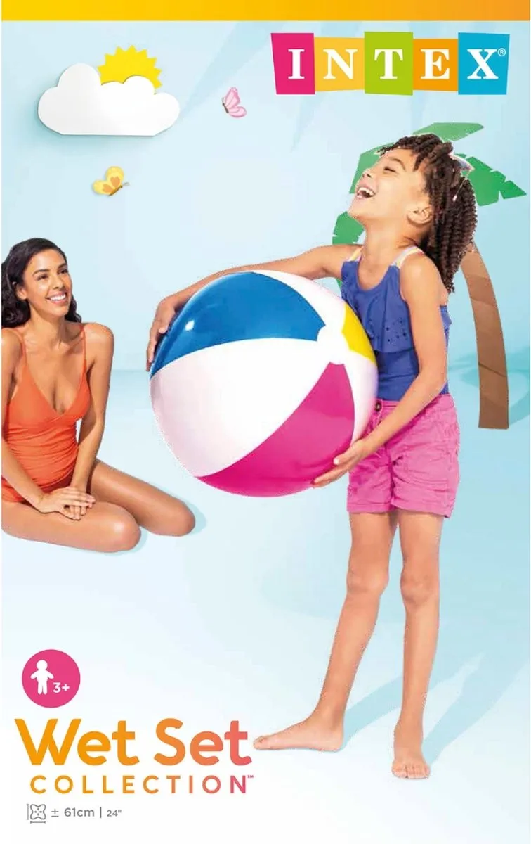 Intex Opblaasbare Strandbal Glossy 61cm - 100 Stuks - Multicolor