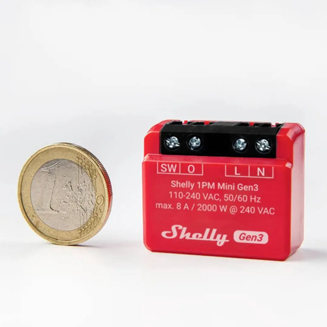 Shelly 1PM Mini Gen3 Controller - Zonwering - Transparent