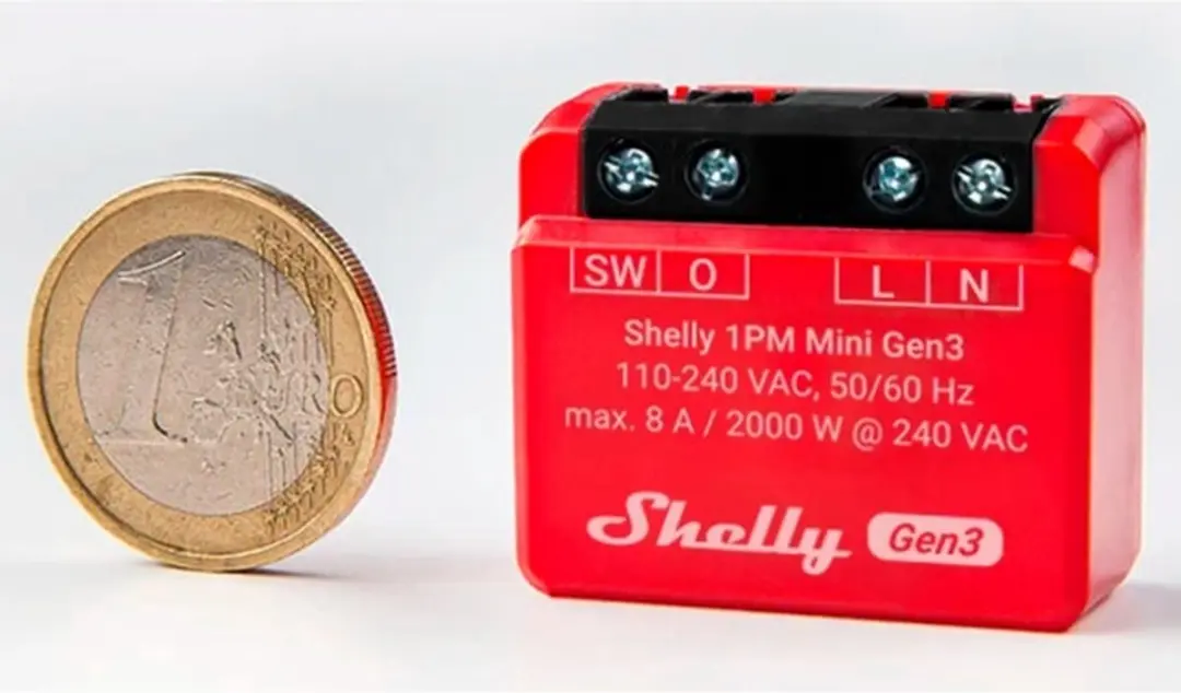Shelly 1PM Mini Gen3 Controller - Zonwering - Transparent