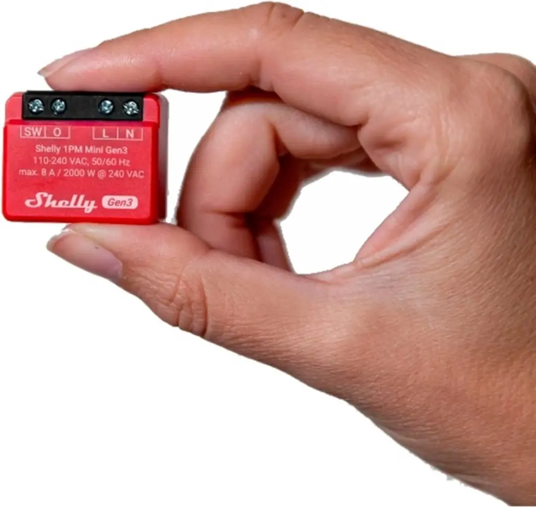 Shelly 1PM Mini Gen3 Controller - Zonwering - Transparent