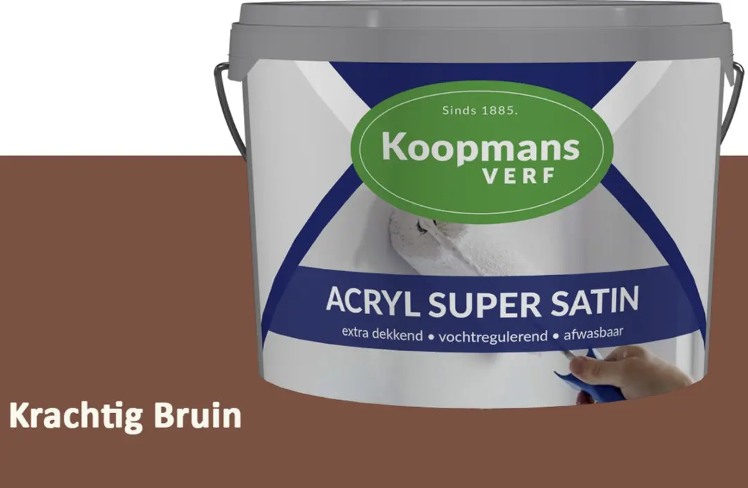 Koopmans Acryl Super Satin Zijdeglans Muurverf 2,5L - Krachtig Bruin