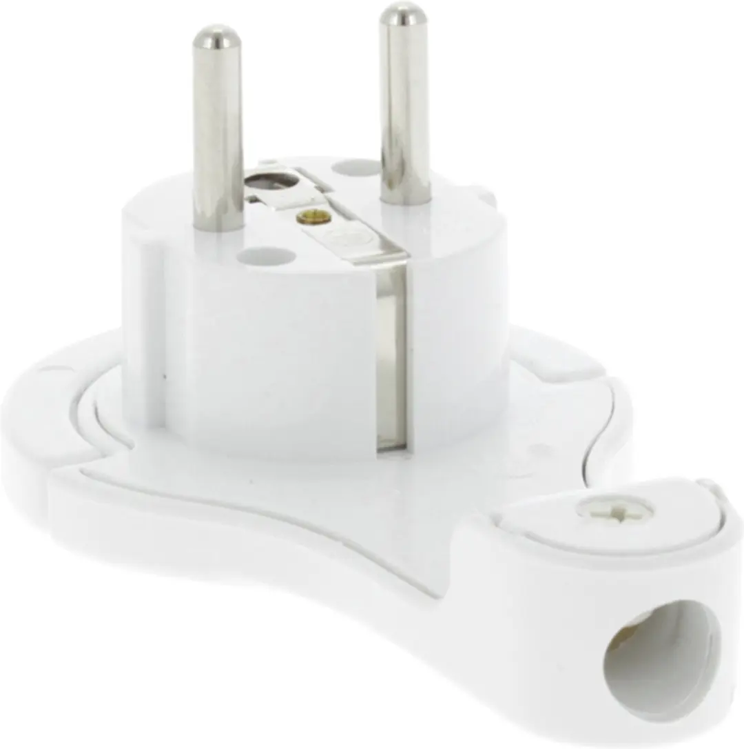 Scanpart Haakse Stekker 16A - Plat - Wit