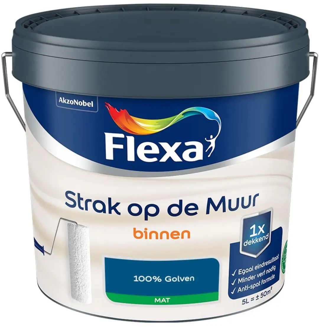 Flexa Strak Op De Muur Binnen Mat 100% Golven Mengverf 5L