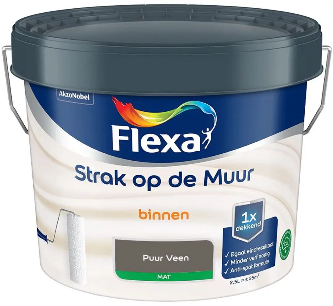 Flexa Strak Op De Muur Binnenmat Puur Veen Mengverf 2,5L