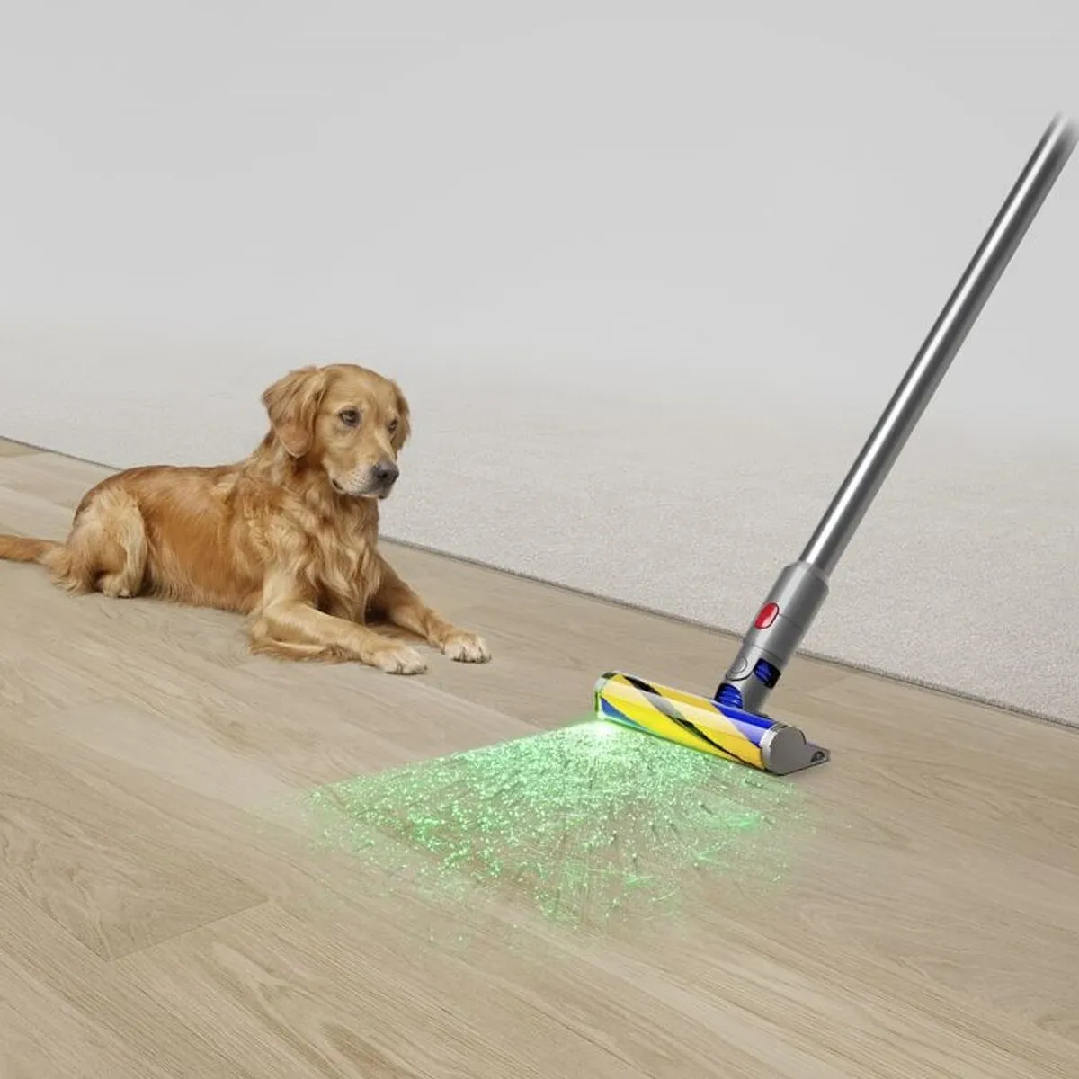 Dyson V15 Detect Fluffy - Steelstofzuiger - Nikkel/Blauw - 230 Air Watts - Zachte vloerborstel