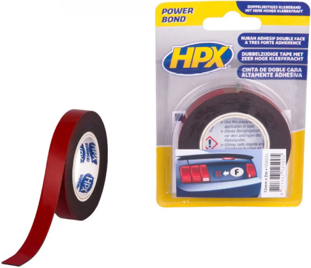 HPX HSA Bevestigingstape Antraciet 12mm x 2m