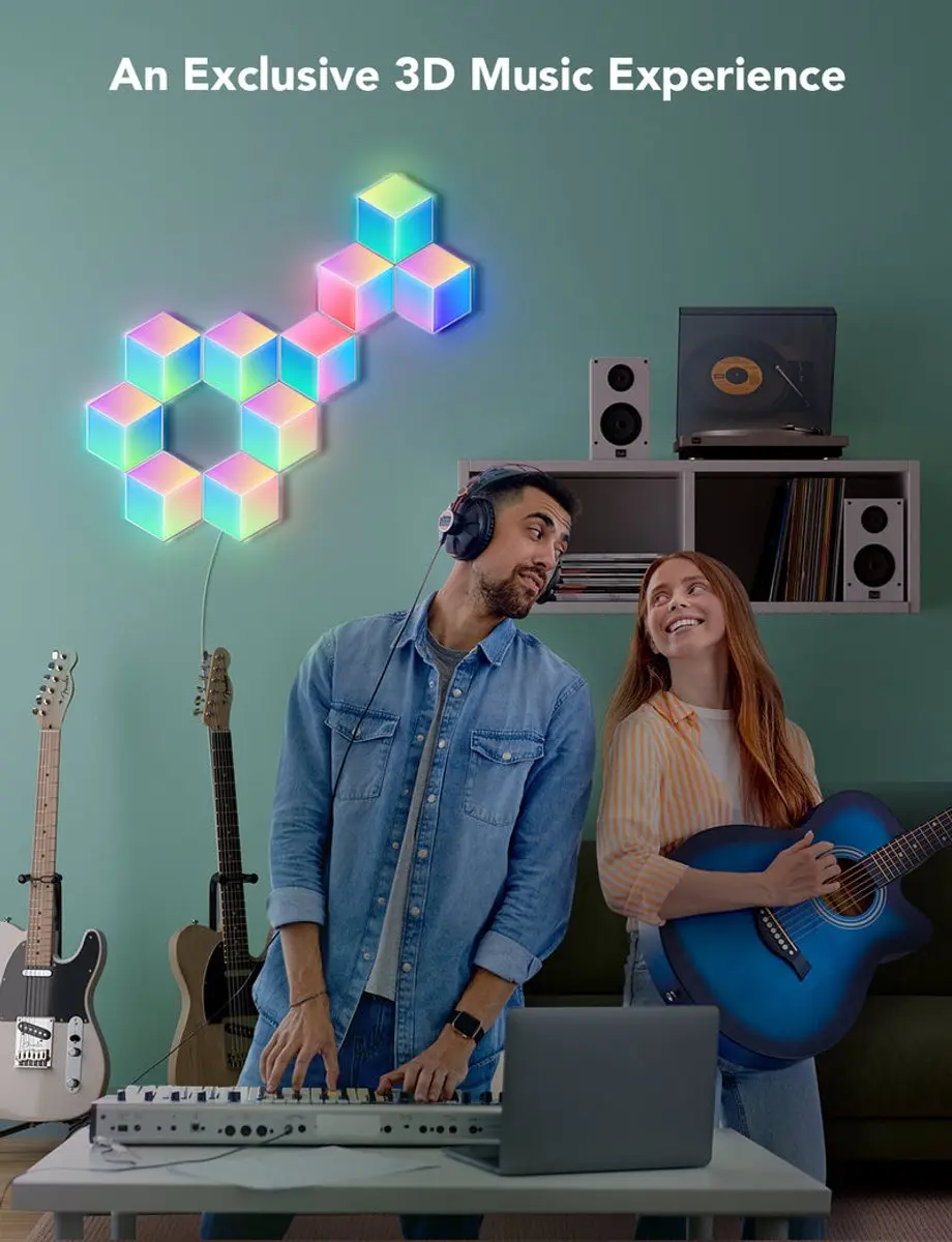 Govee Glide Hexagon Pro H6066302 Lichtpanelen - 10 Stuks - Meerkleurig - afbeelding 6 van 6