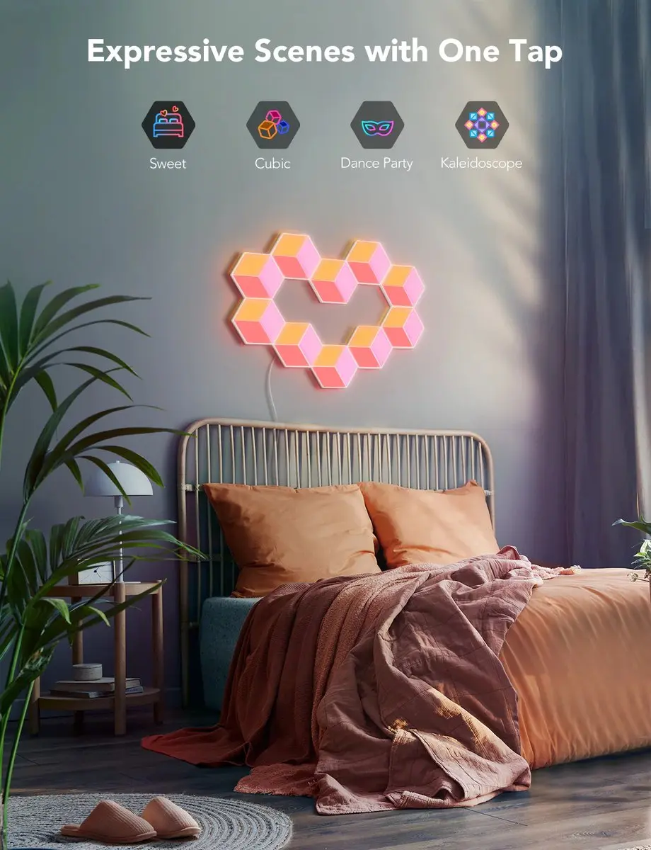 Govee Glide Hexagon Pro H6066302 Lichtpanelen - 10 Stuks - Meerkleurig