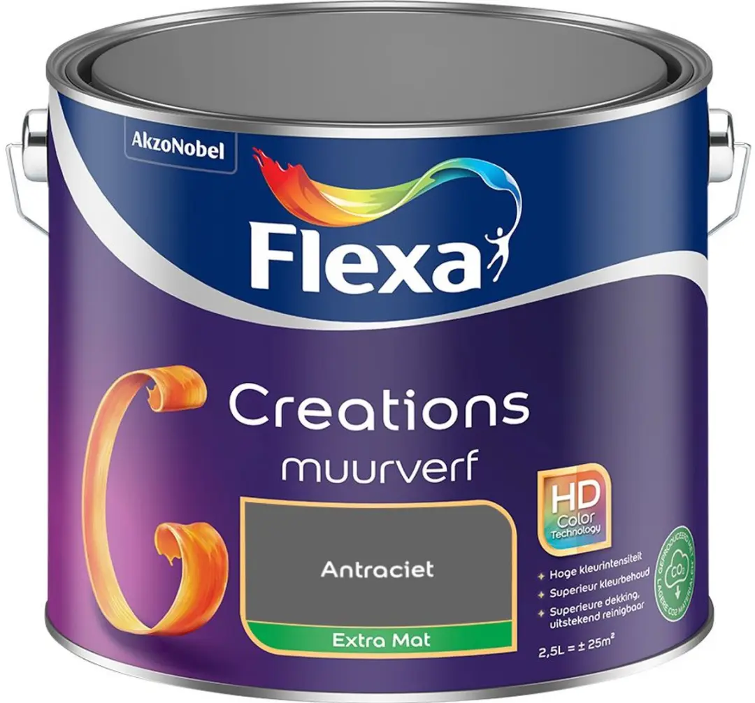 Flexa Creations Muurverf Extra Mat Antraciet