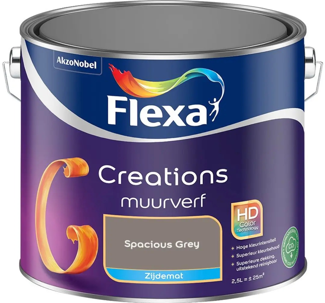 Flexa Creations Muurverf Zijdemat Spacious Grey 2,5L