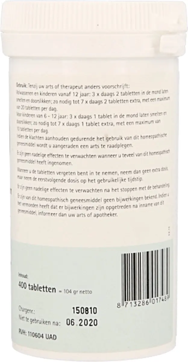 Pfluger Schüssler Zout nr 19 Cuprum Arsenicosum D6 - 400 Tabletten