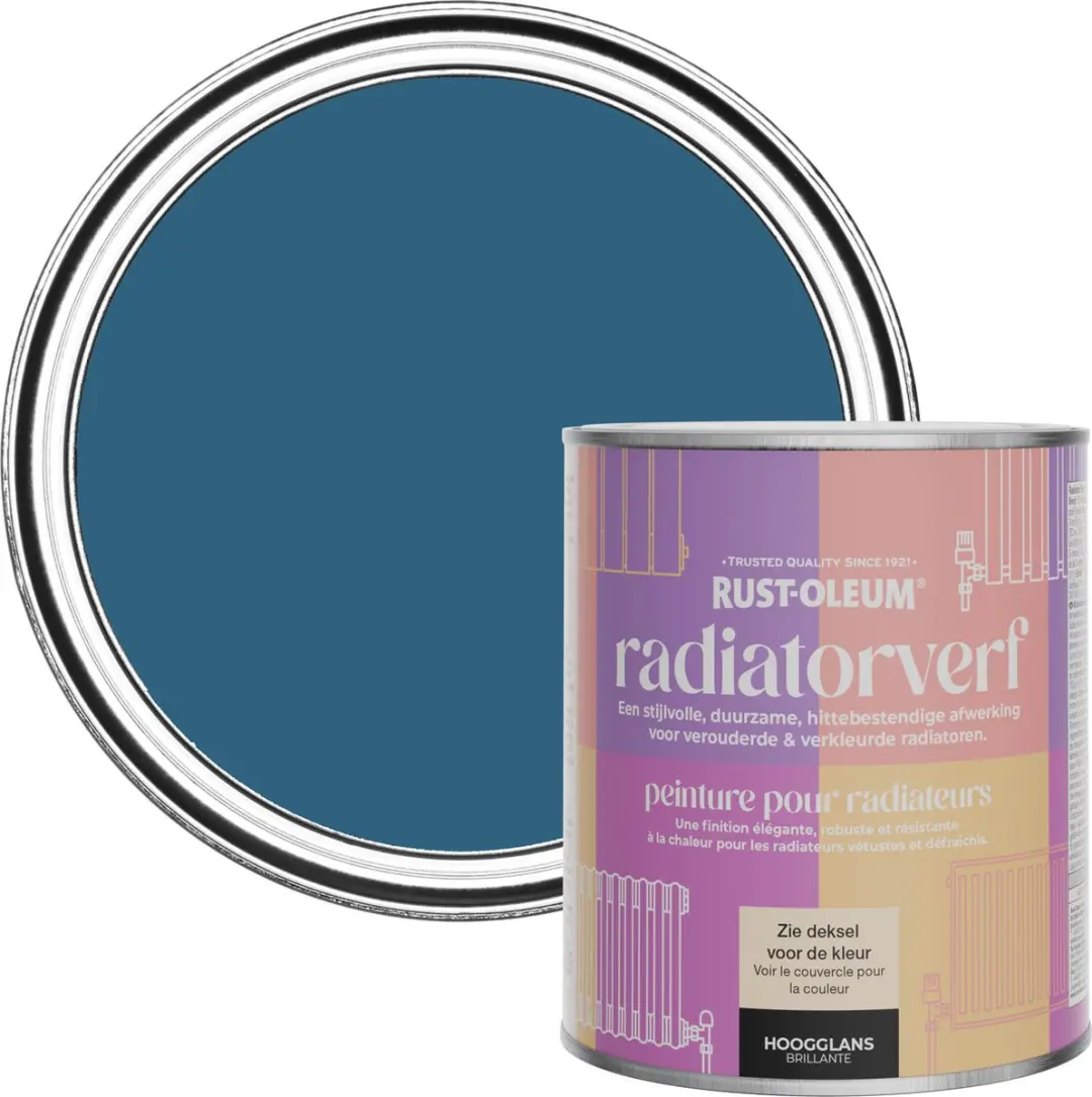 Rust-Oleum Blauw Radiatorverf Hoogglans Kobalt 750ml