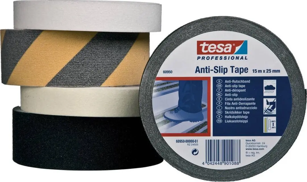 Tesa Anti-Sliptape 60950-00000-00 Zwart - 15m x 25mm
