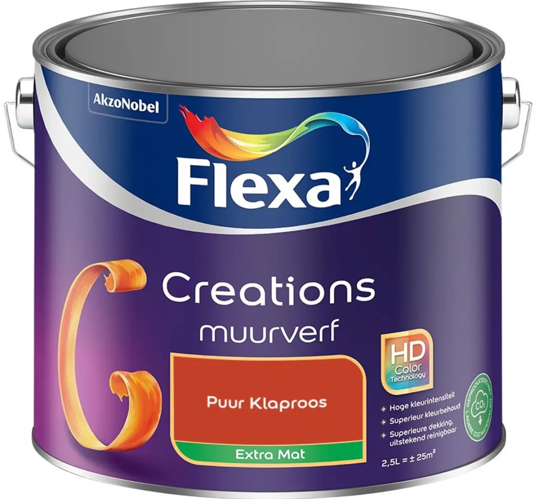 Flexa Creations Muurverf Extra Mat Puur Klaproos 2,5L