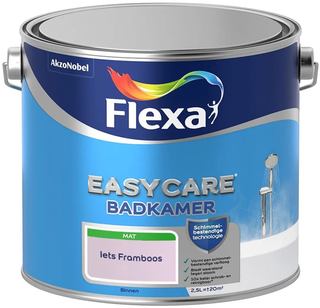 Flexa Easycare Badkamer Mengverf Iets Framboos 2,5L