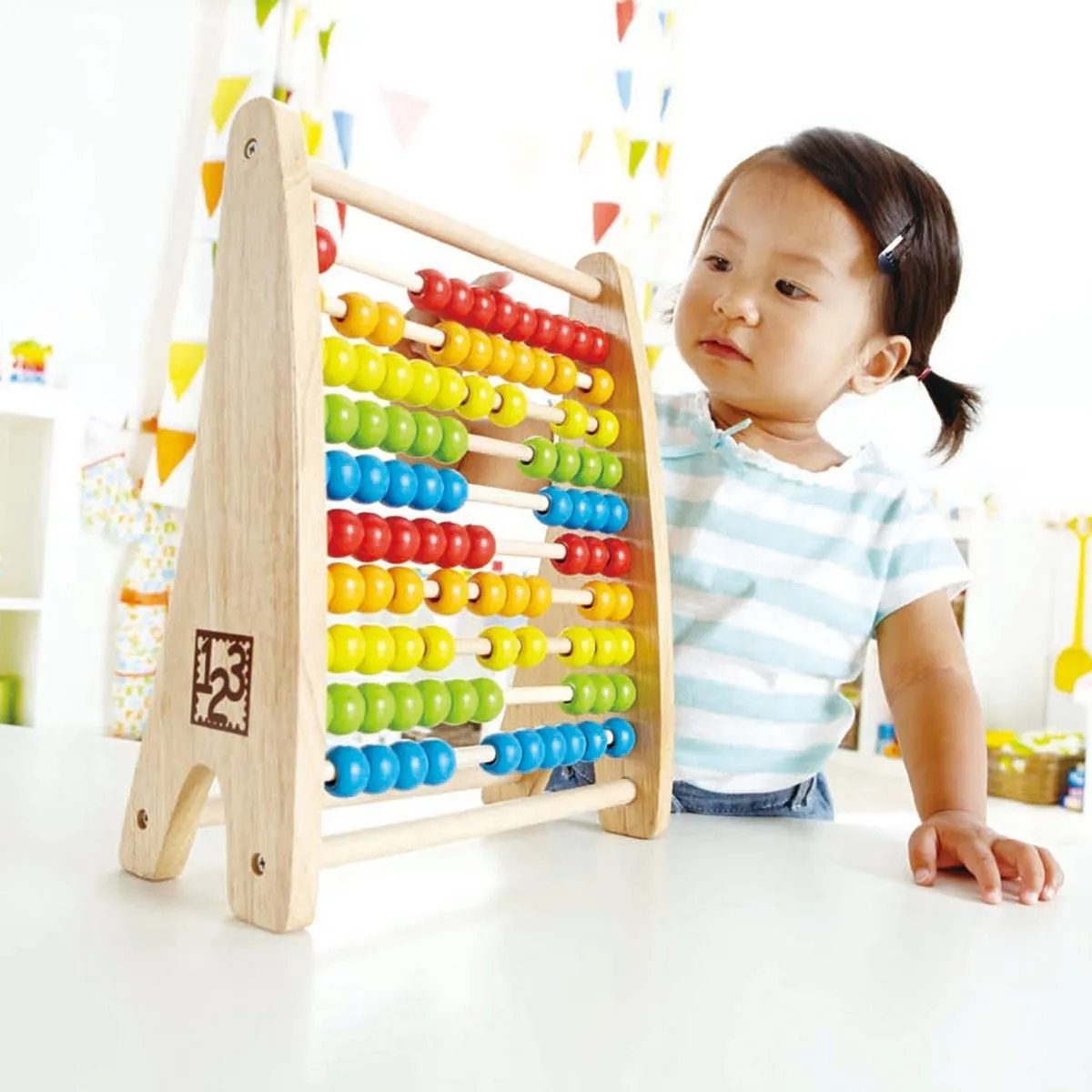 Hape Regenboog Kralen Telraam E0412 - Veelkleurig