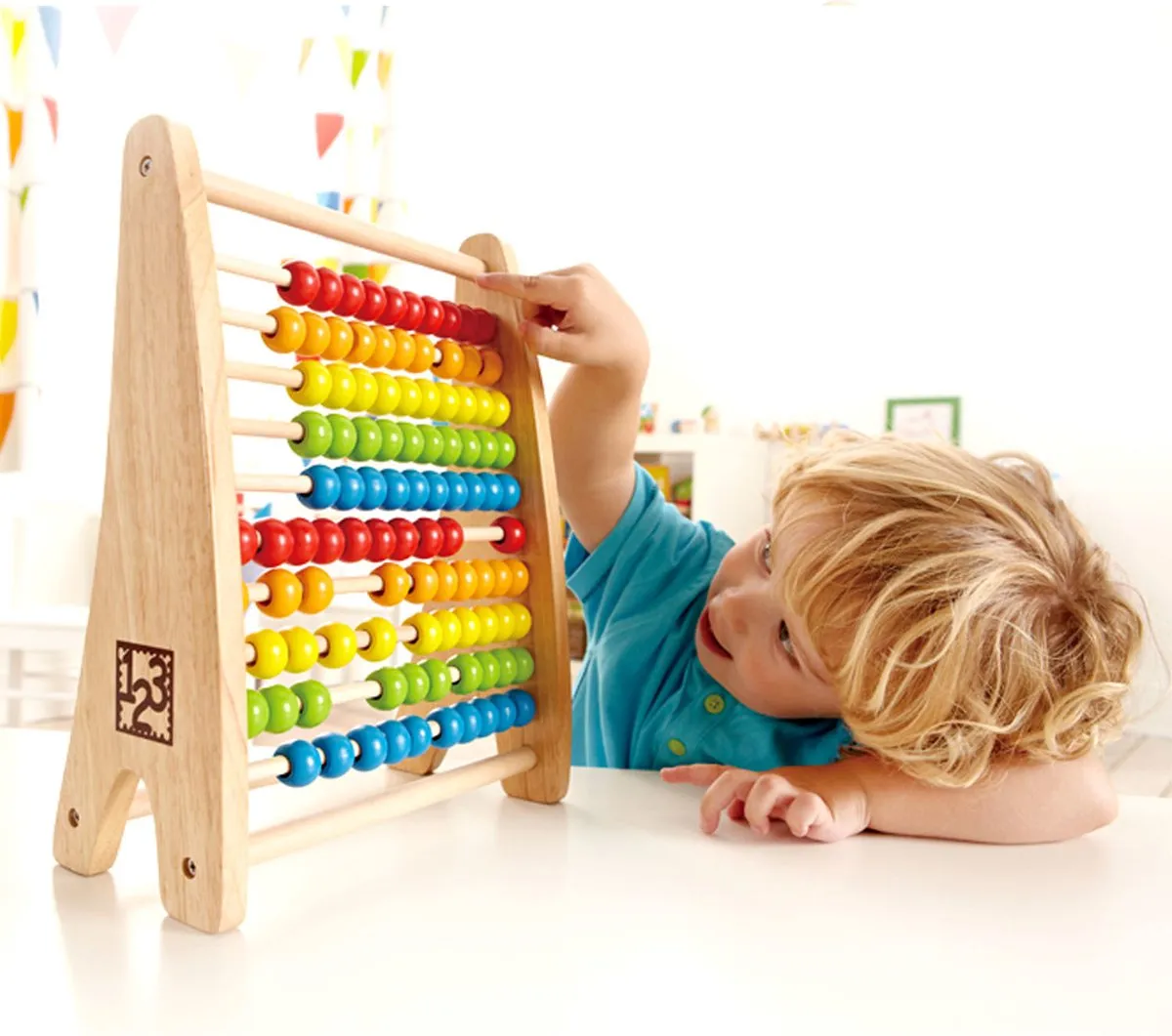 Hape Regenboog Kralen Telraam E0412 - Veelkleurig