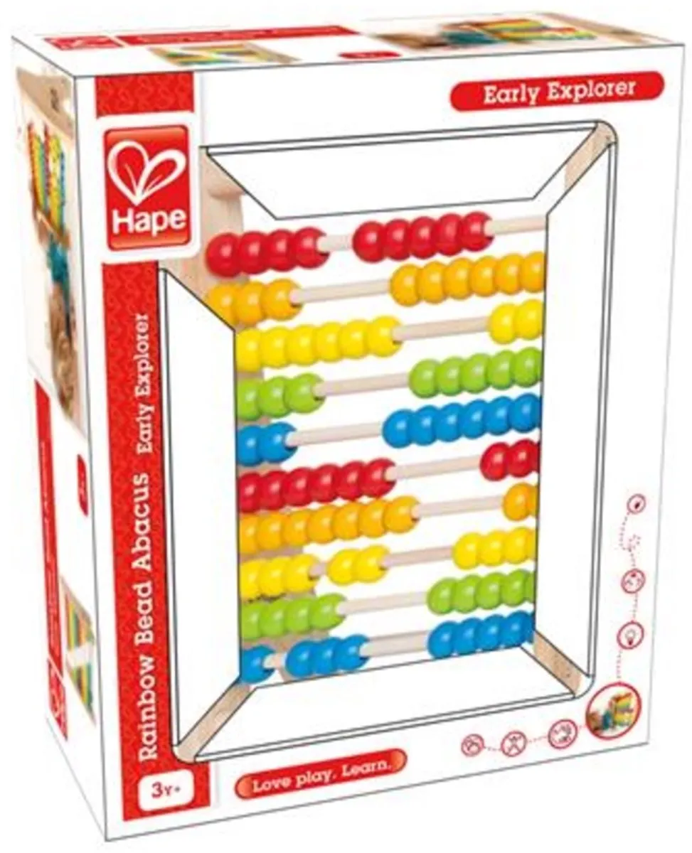 Hape Regenboog Kralen Telraam E0412 - Veelkleurig