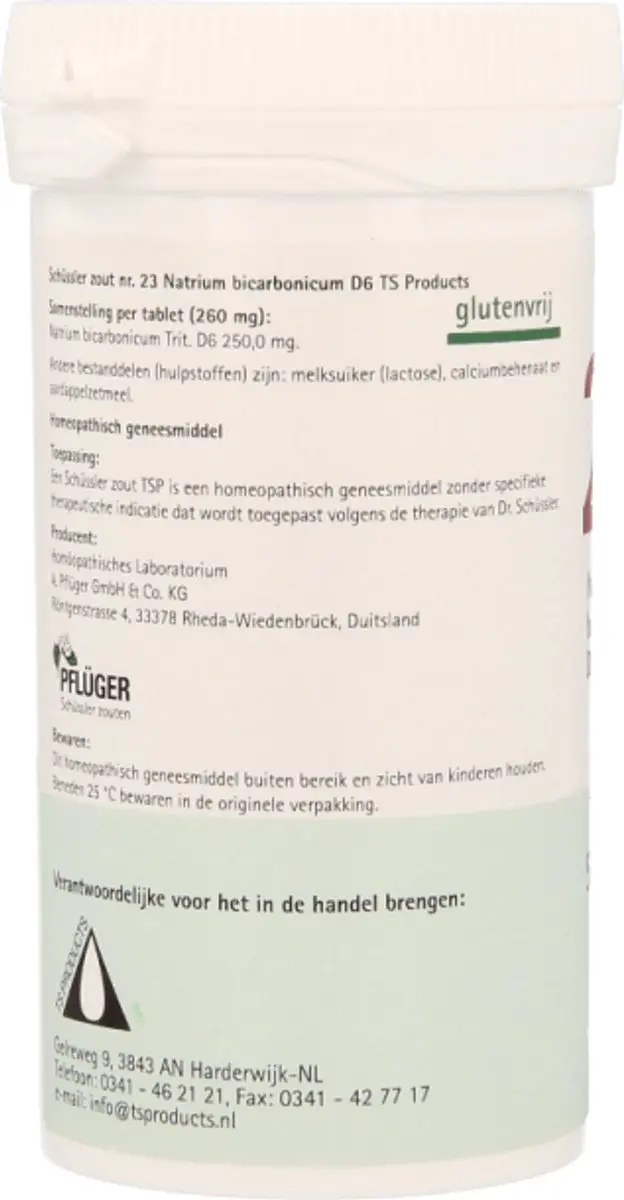 Pfluger Schüssler Zout 23 Natrium Bicarbonicum D6 - 400 Tabletten