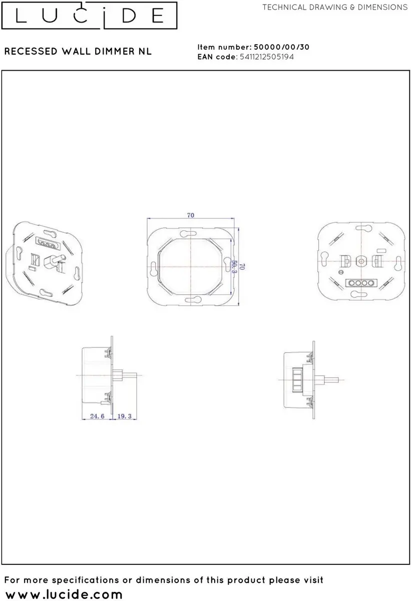 Lucide LED Dimmer Fase Aansnijding/AFsnijding 5-300W - Zwart