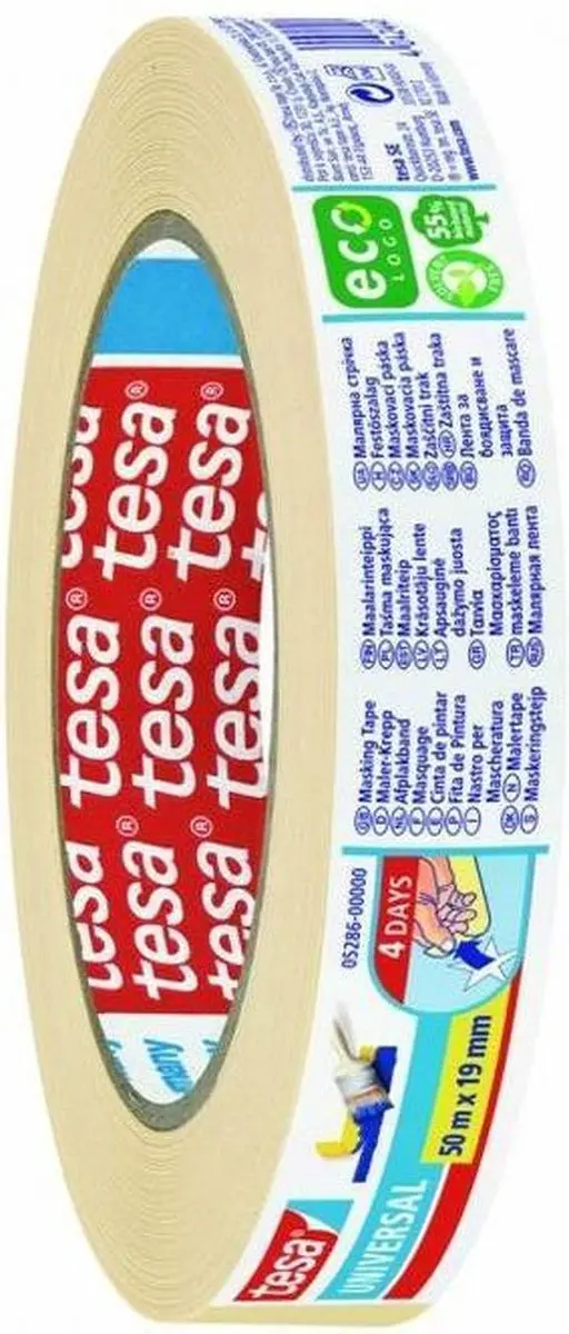 Tesa Afplakband 19mm x 50m - Transparant
