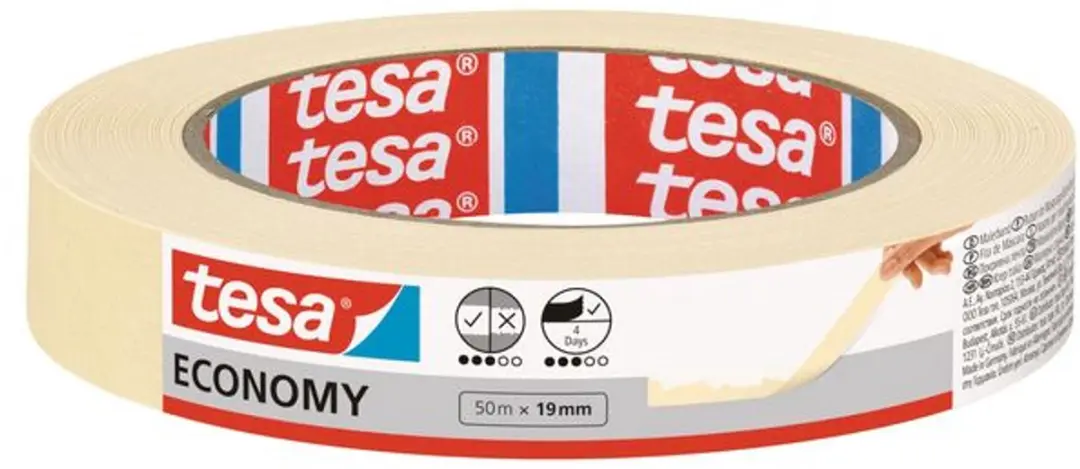 Tesa Afplakband 19mm x 50m - Transparant