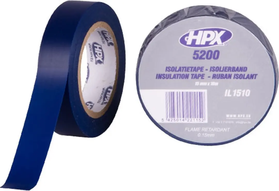 HPX PVC Isolatietape Blauw 15mm x 10m