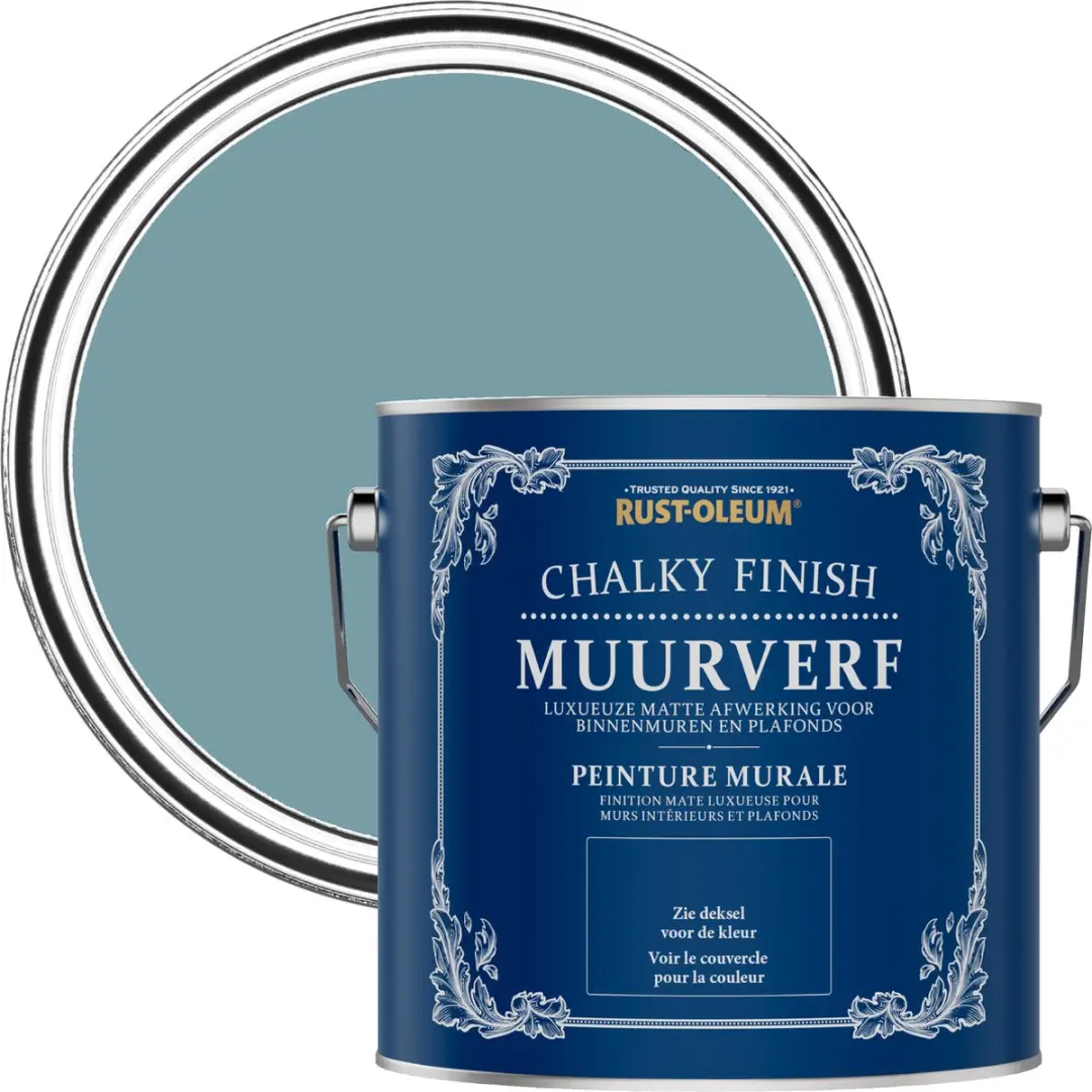 Rust-Oleum Blauw Chalky Finish Muurverf Stille Oceaan 2,5L
