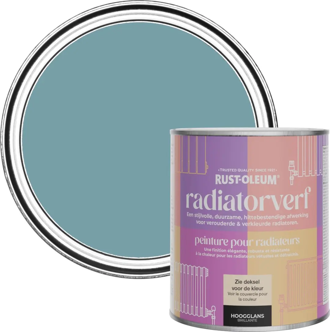 Rust-Oleum Blauw Radiatorverf Hoogglans Stille Oceaan 750ml