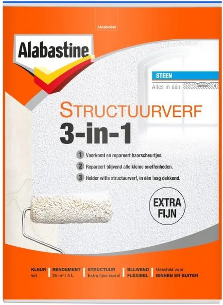 Alabastine Structuurverf 5L - Wit